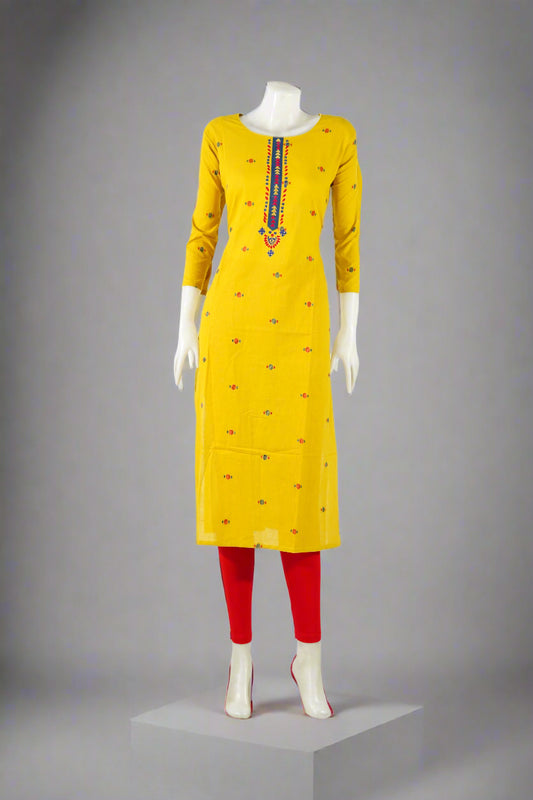 Yellow Kurthi Top