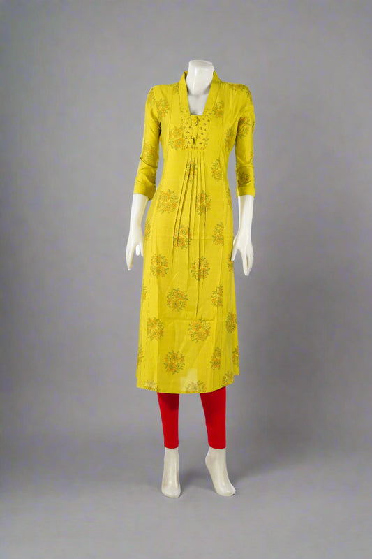 Yellow Kurthi Top