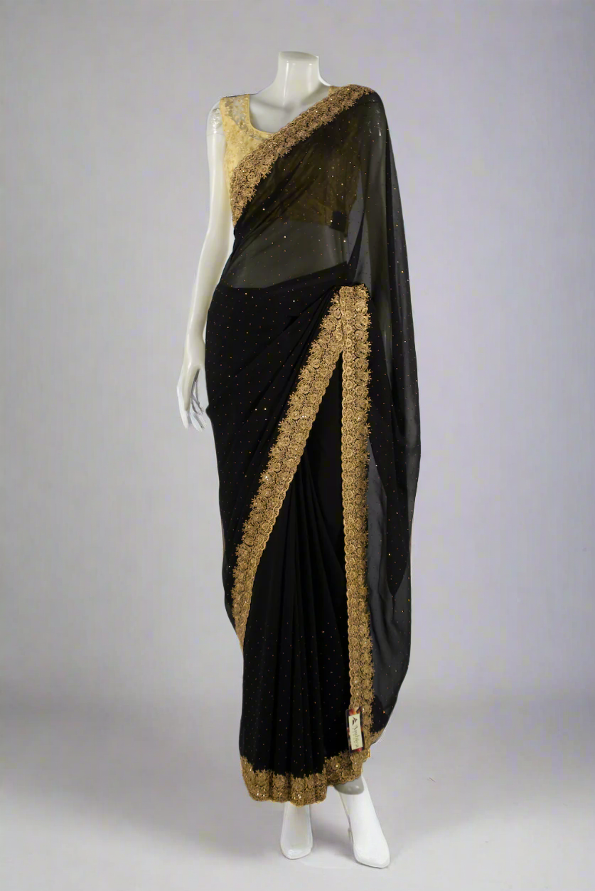 Women Laser Shipon Georgette Saree 0002 Featured