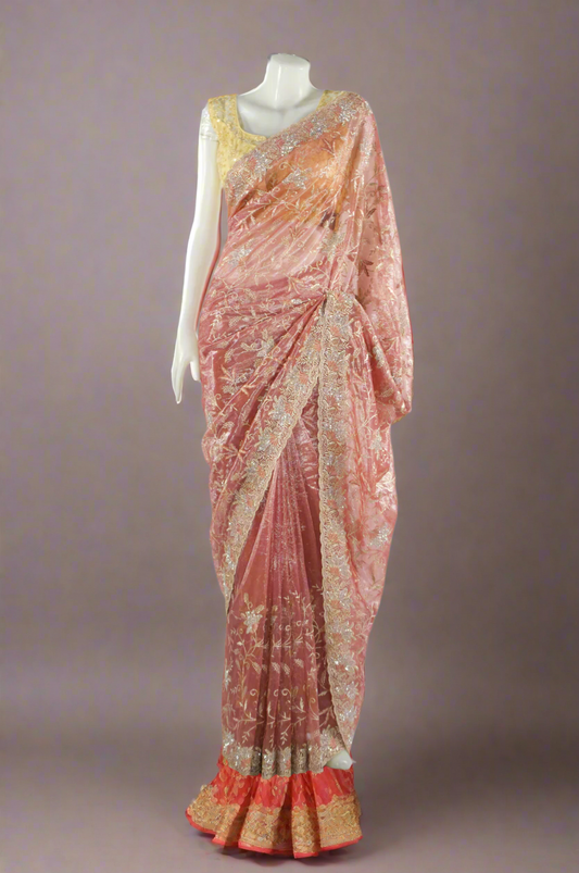 Laser Chiffon Georgette Saree